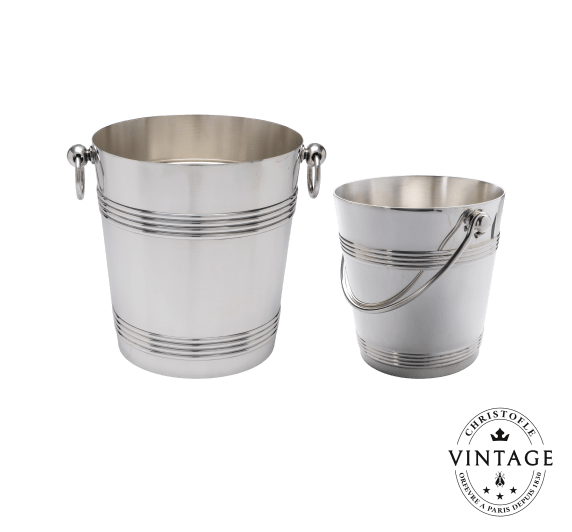 christofle champagne and ice buckets, silverware - vintage 0