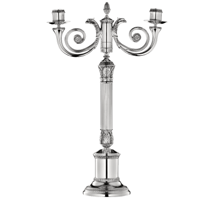 christofle silver-plated candelabra for two candles 2