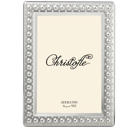 christofle picture frame 13x18 cm perles  sterling silver 0