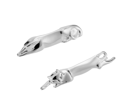 christofle silver-plated set of 2 knife rests dog/cat 1