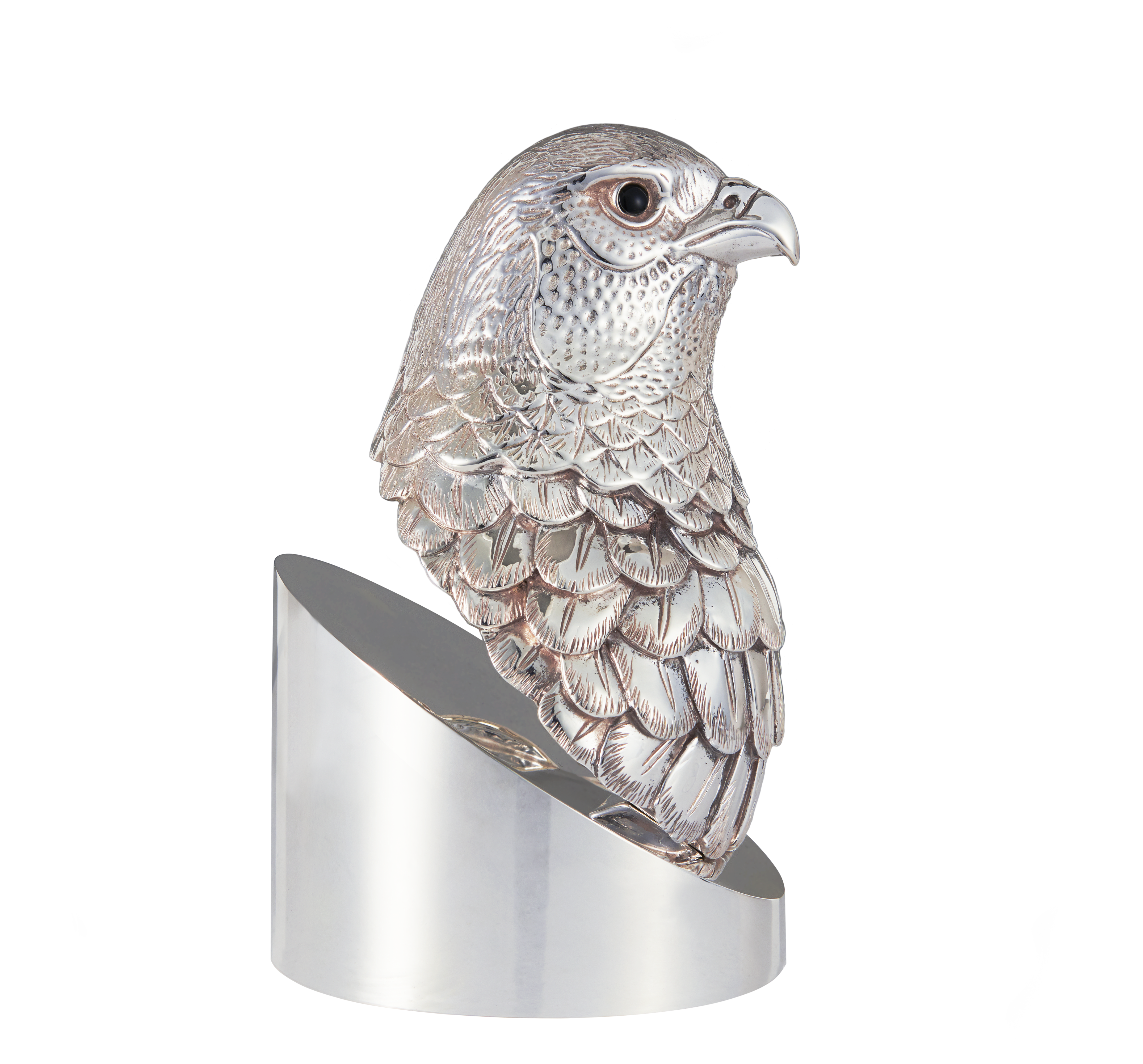 christofle tête de faucon en métal argenté sans casque - haute orfèvrerie 3
