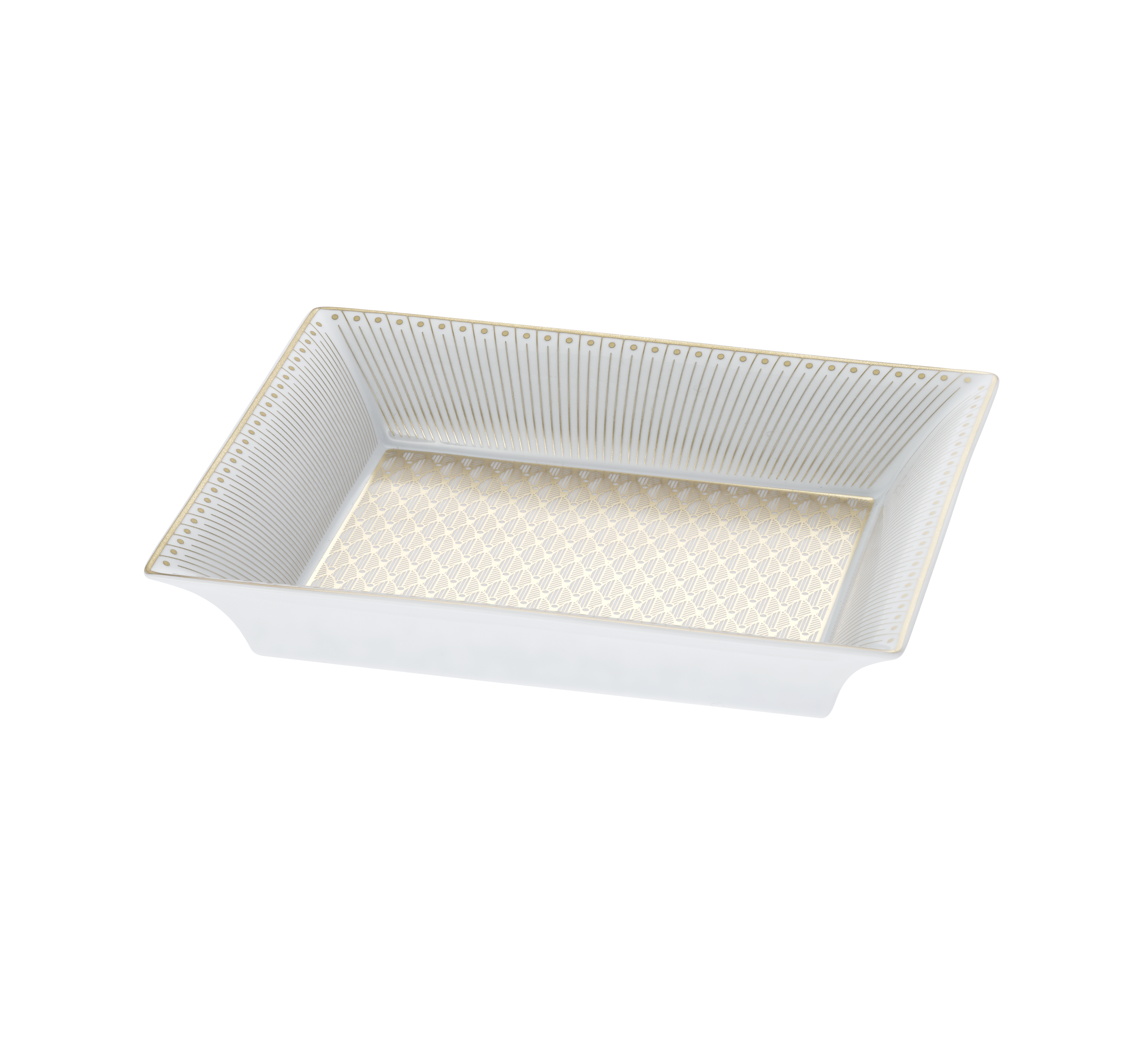 christofle coffret vide-poche en porcelaine finition or 1