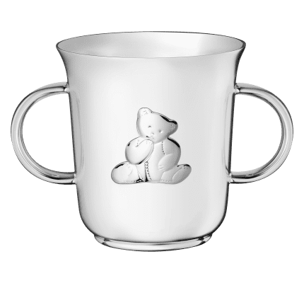 christofle two handle baby cup charlie bear  silver plated 1