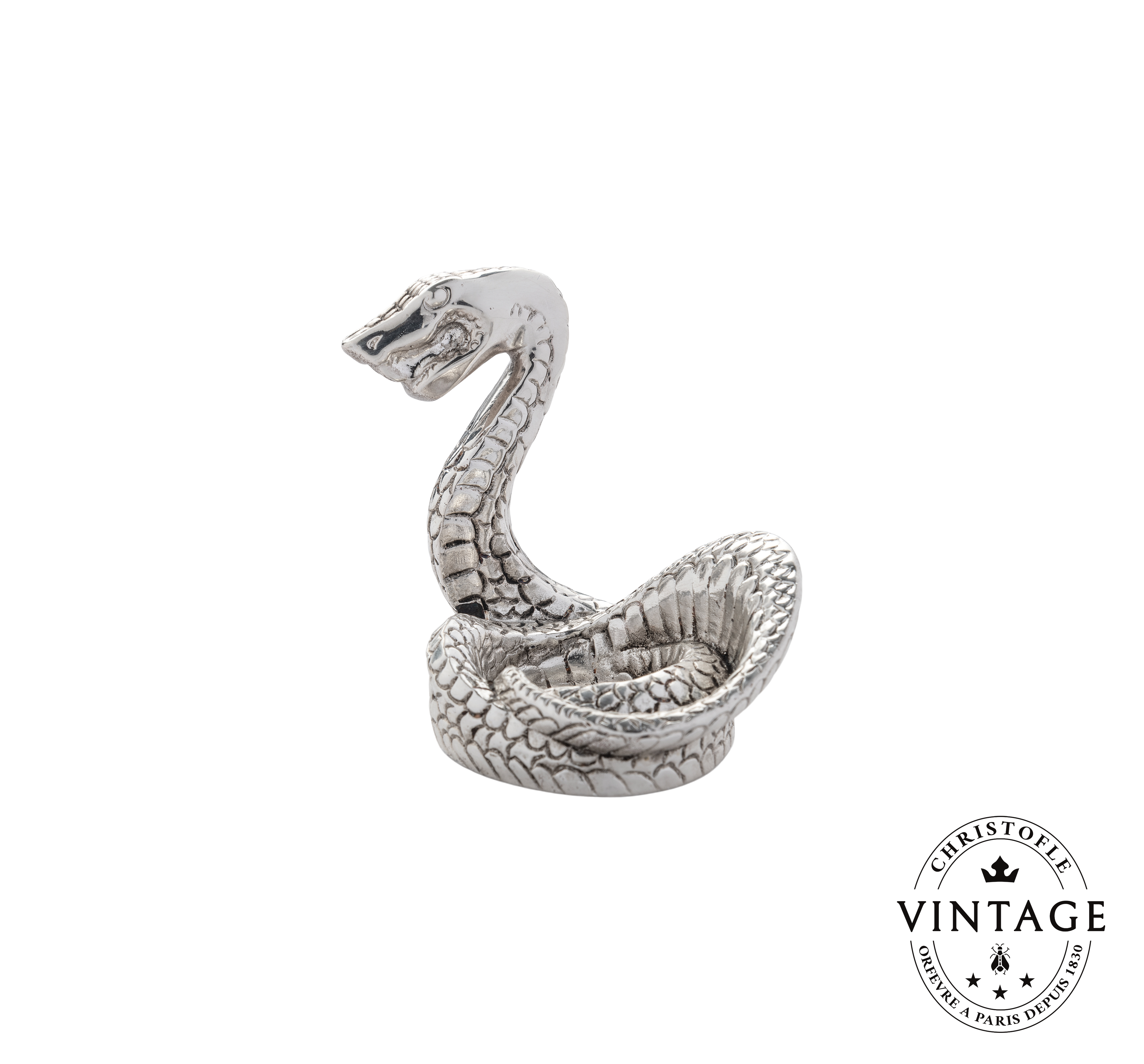 christofle snake zodiac sign, silverware - vintage 1