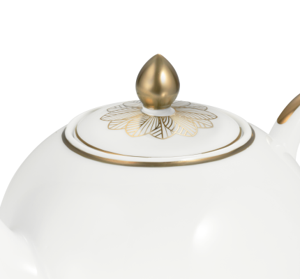 Porcelain Round teapot 1,5L - Gold
