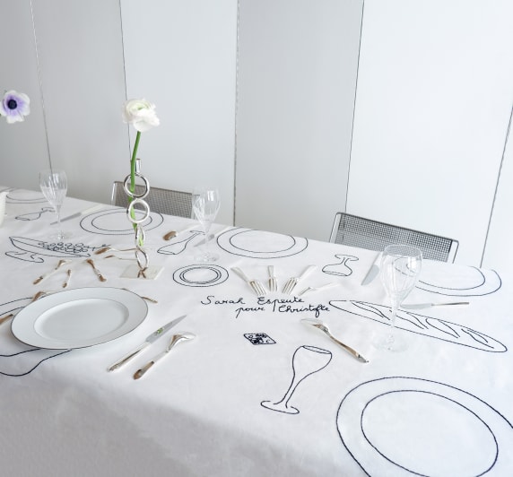 christofle tablecloth for 12 people - sarah espeute for christofle 0