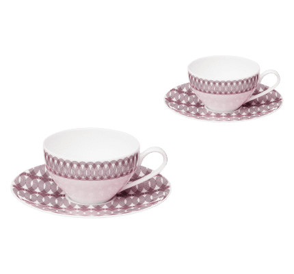 christofle set of 2 porcelain tea cups and saucers 1