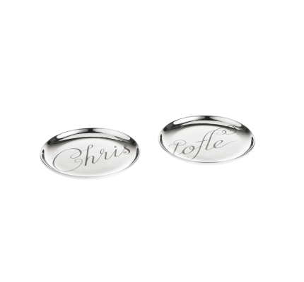 Two Porcelain Coasters Platinum Finish