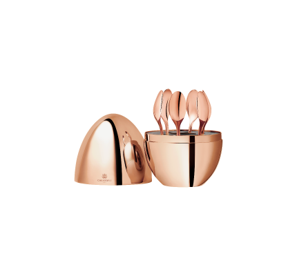 6-Piece Rose Gold Espresso Set with Chest