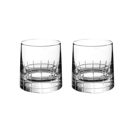 Set of 2 crystal old fashioned glasses