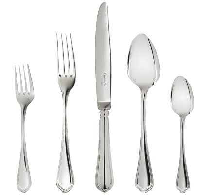 christofle individual place settings (5 pieces) spatours  silver plated 1