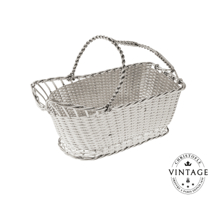 christofle vintage silvered wine basket 0