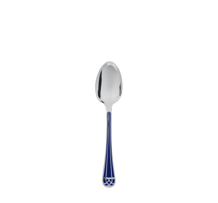 christofle cuillère à dessert / entrée en métal argenté - bleu marbré 1