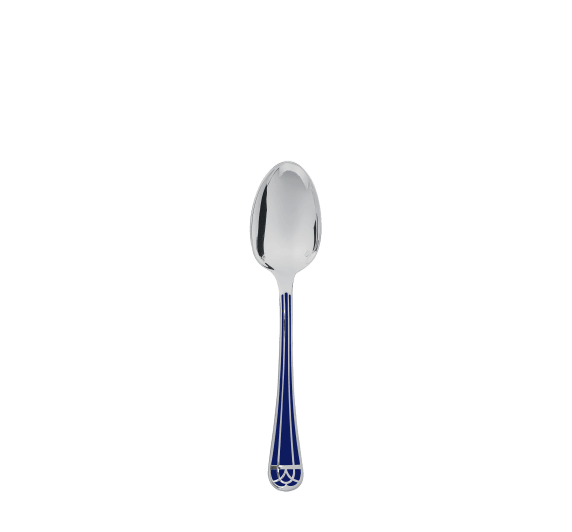 christofle silver plated dessert spoon - marbled blue 1