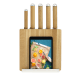 christofle knives block and cookbook/tablet holder in silver plated and oak 5