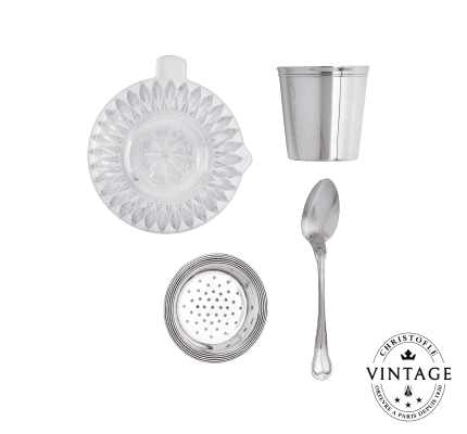 christofle fruit juice set 4 pieces, silverware - vintage 1