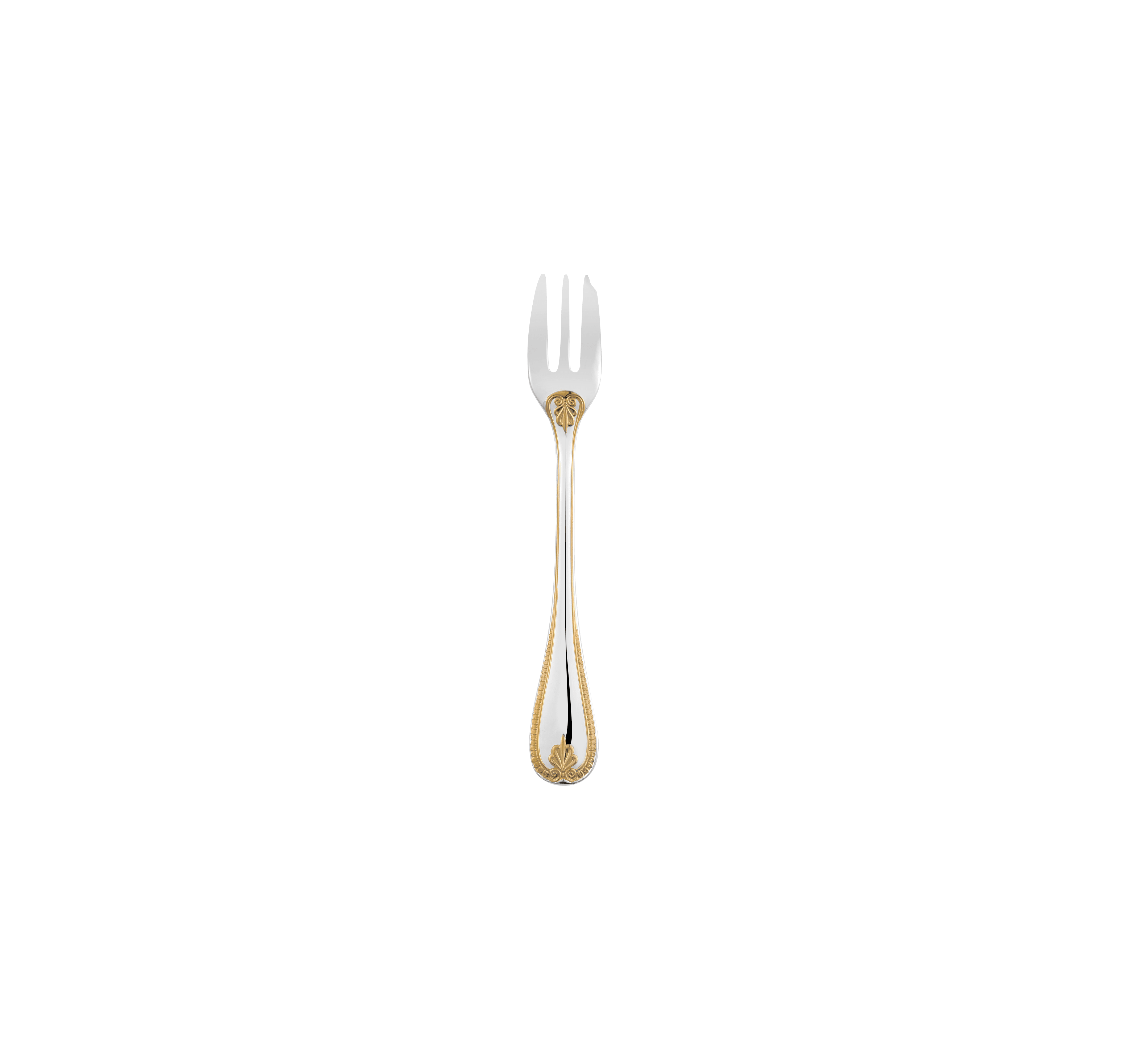 christofle partially gilded silver-plated cake fork 0