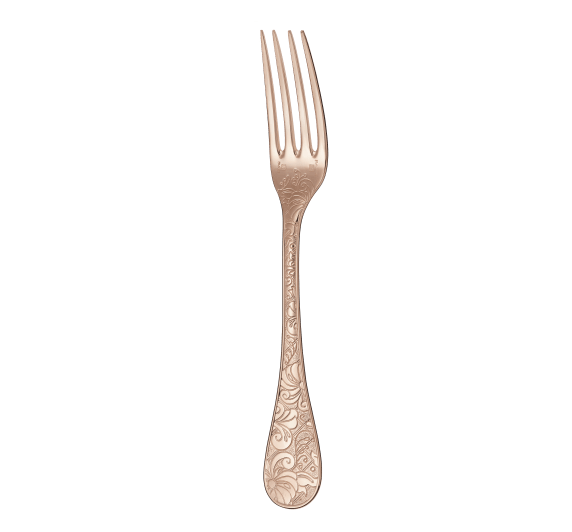 christofle gilded silver plated dinner fork - pink gold 2