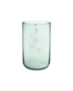 christofle Medium Green Glass Vase With Silver-Plated Ornament