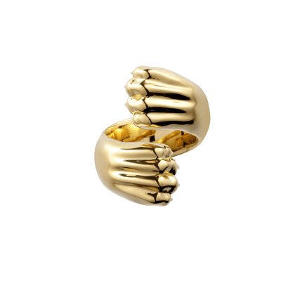 christofle sterling-silver gilded 24 carats cross ring 1