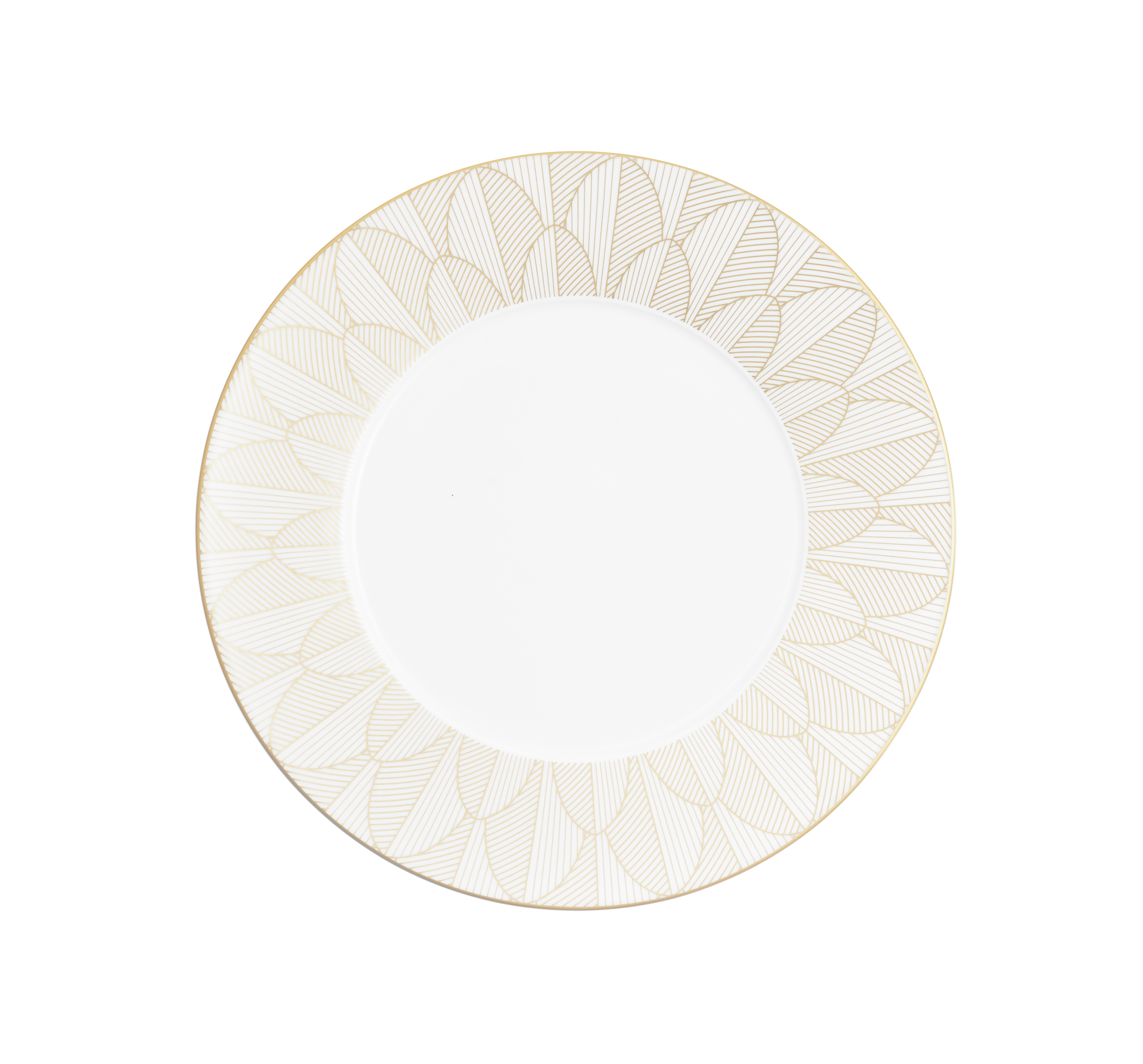 christofle Dinner Porcelain Plate Gold Finish