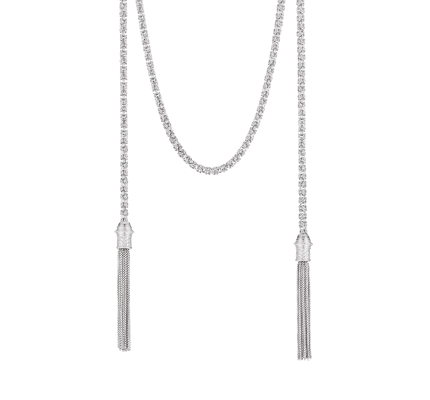 christofle sterling silver tie necklace chain  2