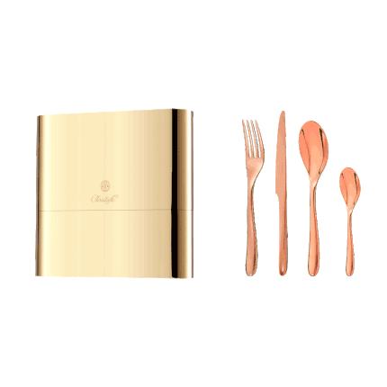 christofle compose your set with the stainless steel gold case 1