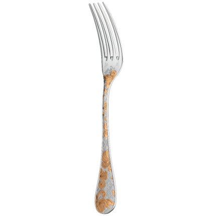 Partially Gilded Silver Plated Dinner Fork