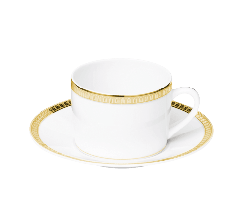 Porcelain tea cup and saucer Gold finish