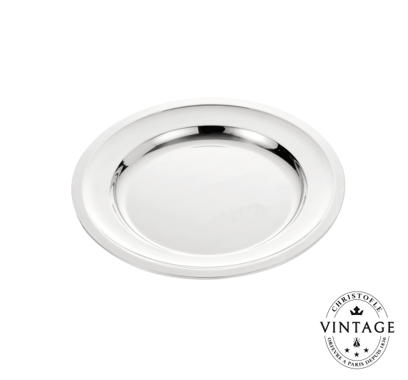 christofle round plate 27,5 cm, silverware - vintage 1