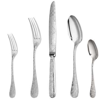christofle ensemble individuel (5 pièces) en argent massif 1