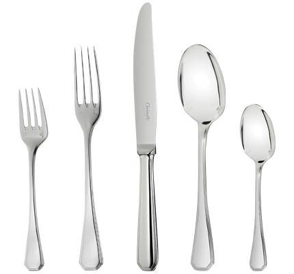 christofle 24-piece silver-plated flatware set with chest 1