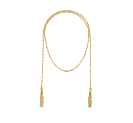 christofle sterling silver gilded 18 carats tie necklace chain 1