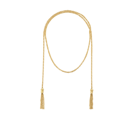 christofle sterling silver gilded 18 carats tie necklace chain 1