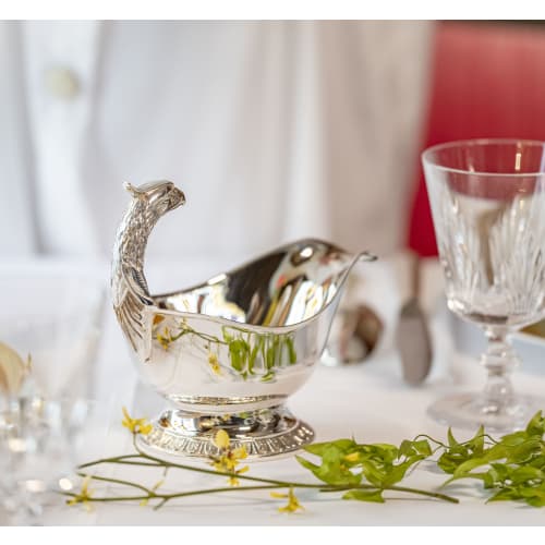 Large Silver-Plated Gravy Boat Malmaison | Christofle USA