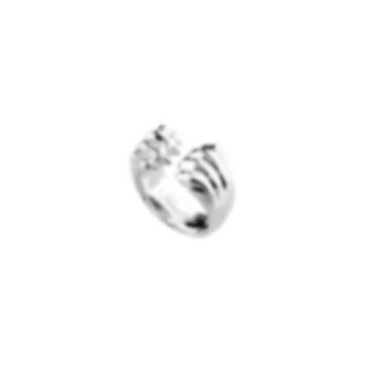 christofle Sterling-Silver Open Ring Rhodium-Plated