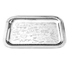 christofle rectangular tray 26x20cm graffiti  silver plated 4