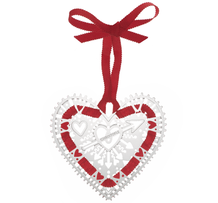 christofle silver plated "heart" ornament 1