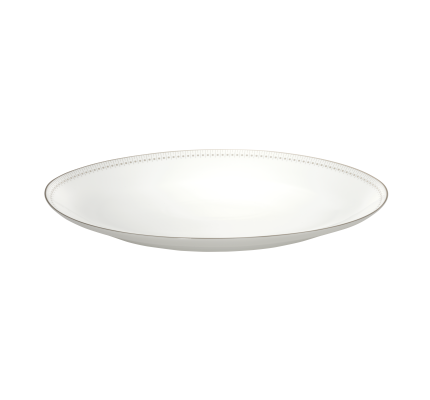 christofle porcelain oval platter 38 cm platinum finish 1