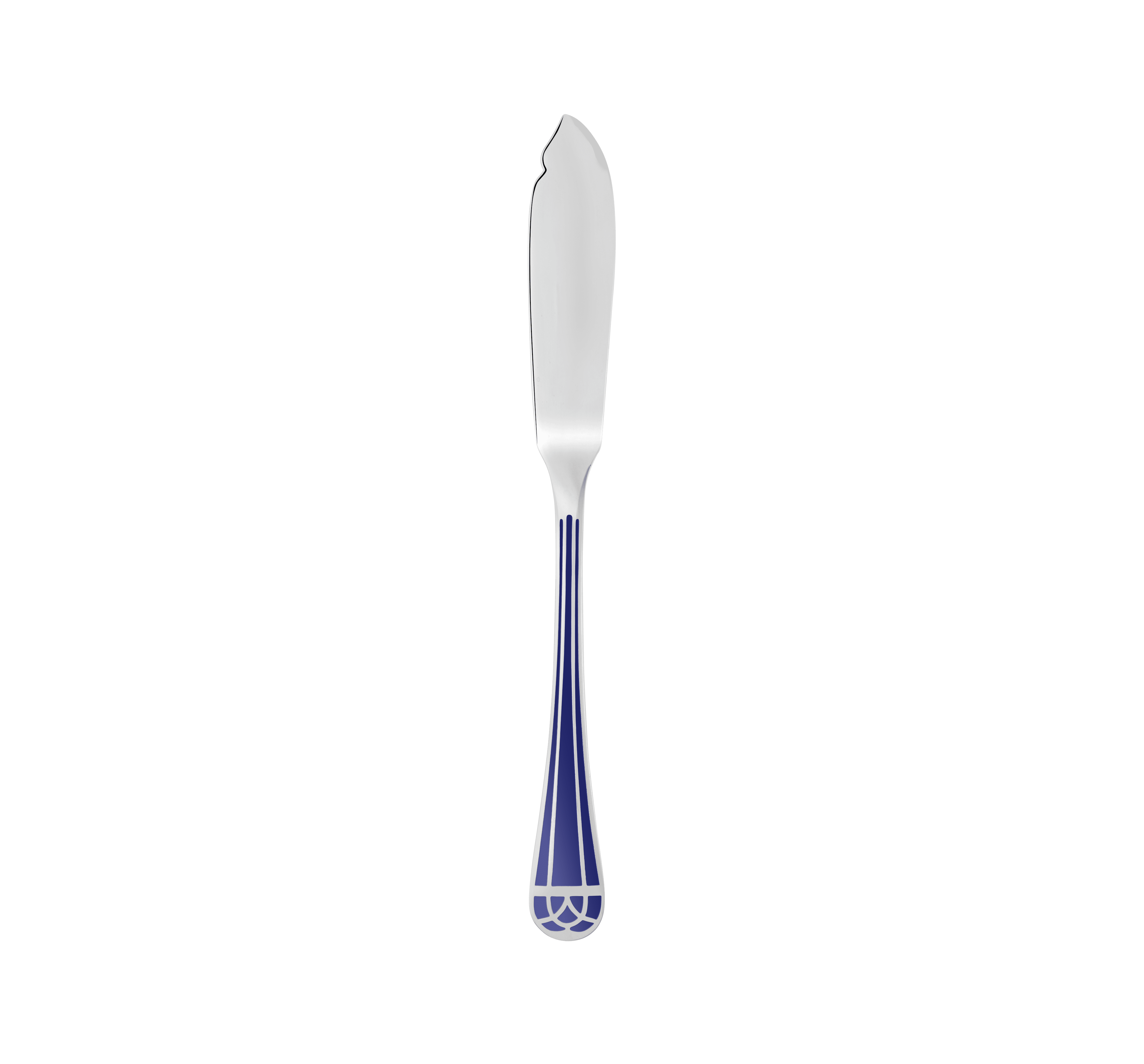 christofle couteau à poisson en métal argenté - bleu marbré 2
