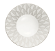 christofle Porcelain Large Rim Plate Platinum Finish