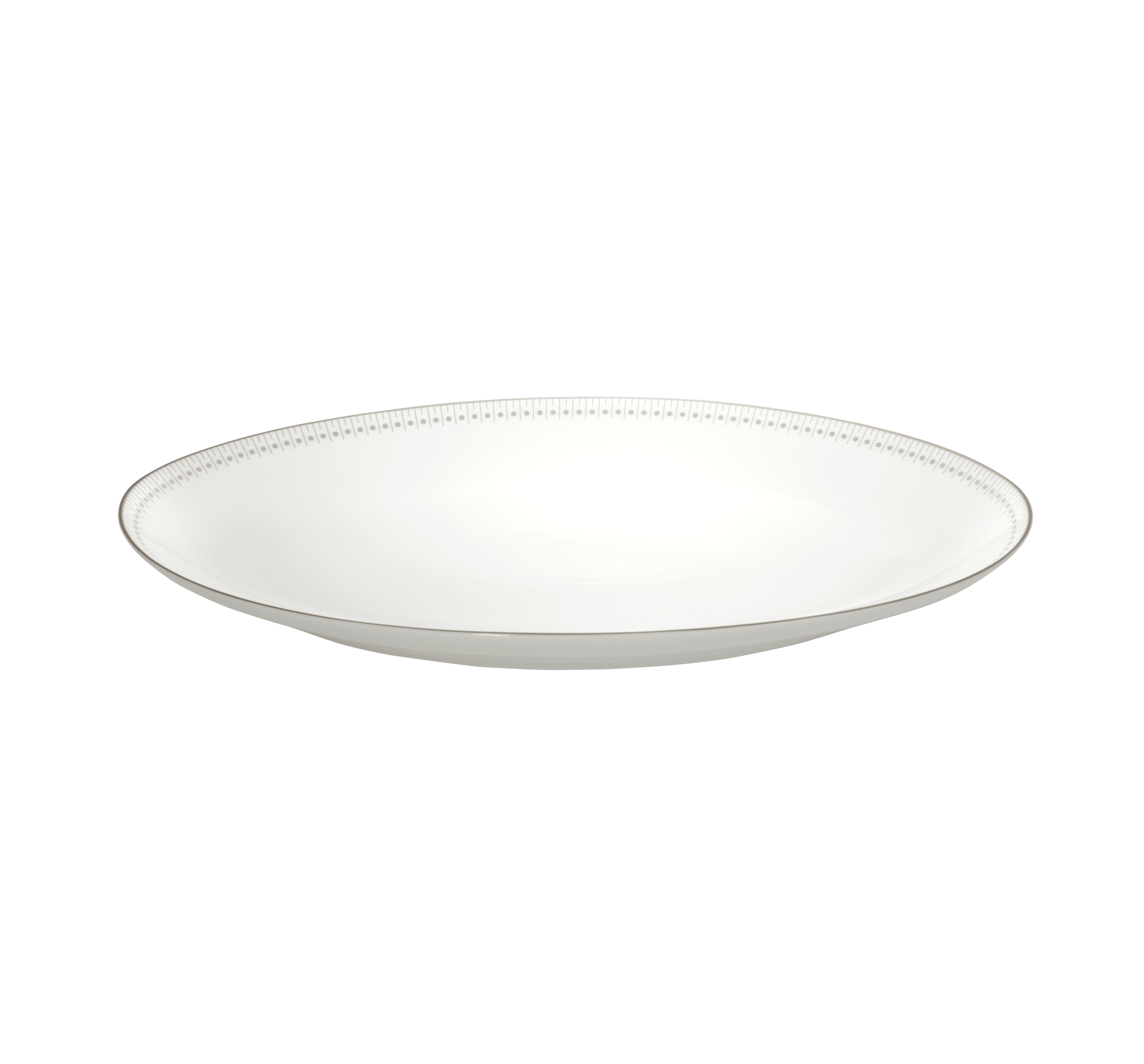 christofle plat ovale 38 cm en porcelaine finition platine 1