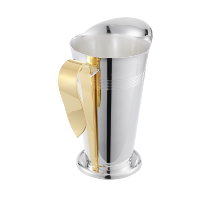 christofle silver-plated water pitcher with gilded handle  1