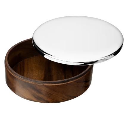 Large round box Uni Silver plated - 12 cm