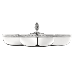 christofle silver plated three part server malmaison   1