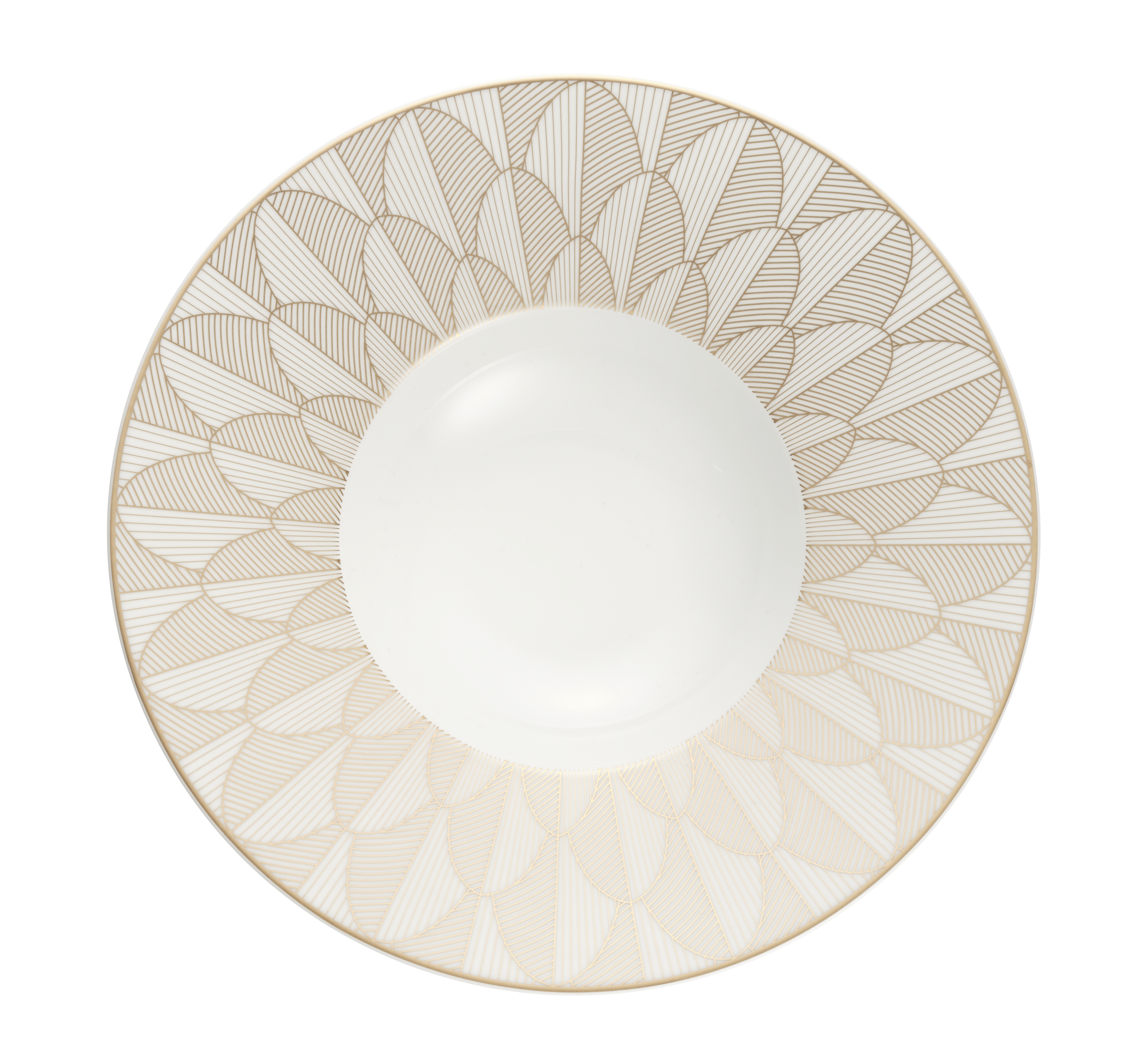 christofle assiette creuse à aile large en porcelaine finition or 0