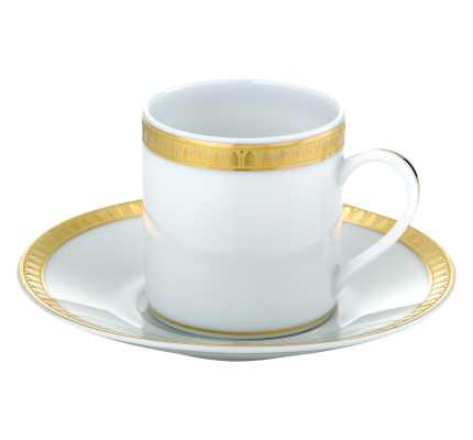 christofle gilded porcelain demitasse cup and saucer 1