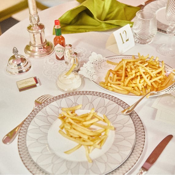 christofle porcelain dinner plate platinum finish 8