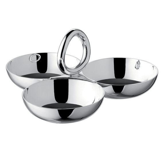 christofle three part server large vertigo  silver plated 1
