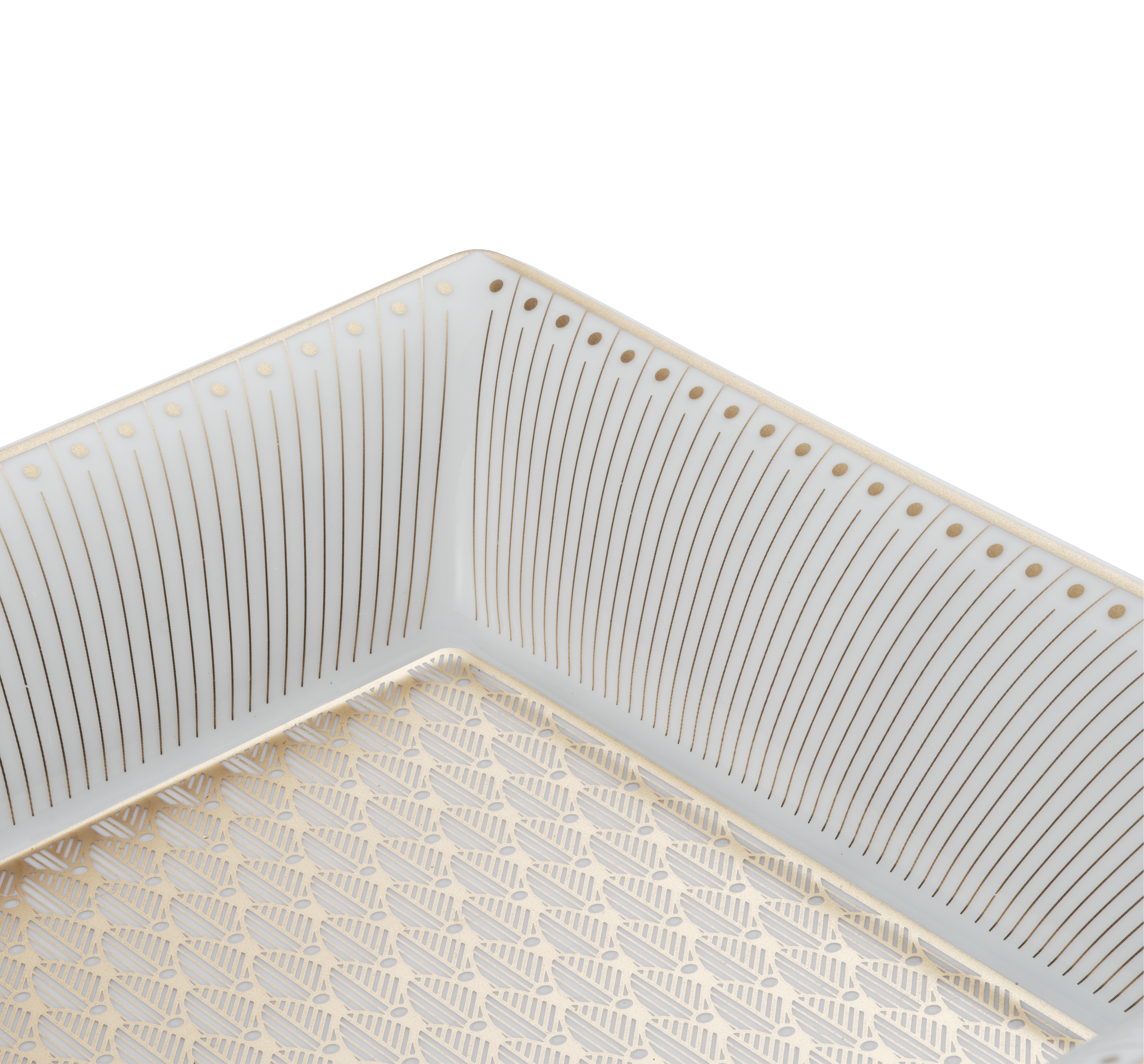 christofle coffret vide-poche en porcelaine finition or 3